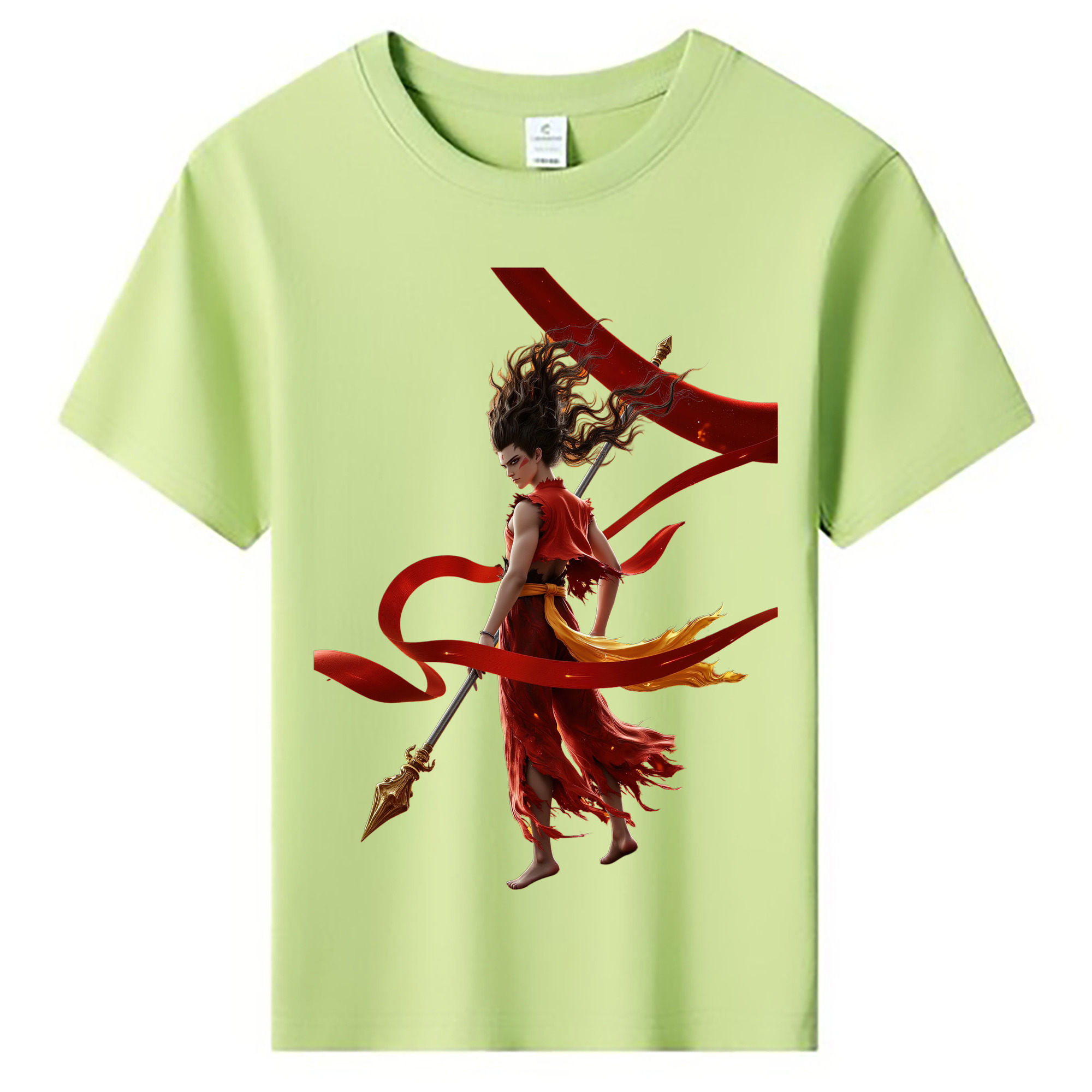 （画像用） Ne Zha 2 ナタ 魔童の大暴れ 綿100％キッズTシャツ（フロントプリント）